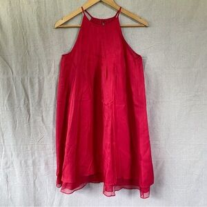 Club Monaco Dress Silk Red Cocktail Summer Mini Tent Party Elegant